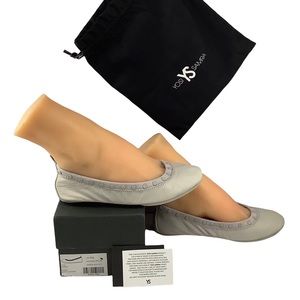 NWT Yosi Samra Vapor Studded Basto Leather Ballerina Flats 5